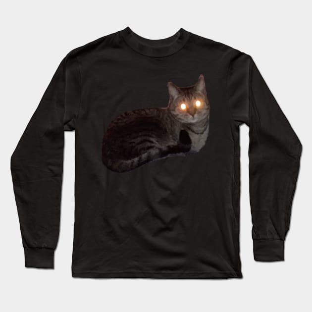 Tiny Laser Cat Long Sleeve T-Shirt by Amanda1775